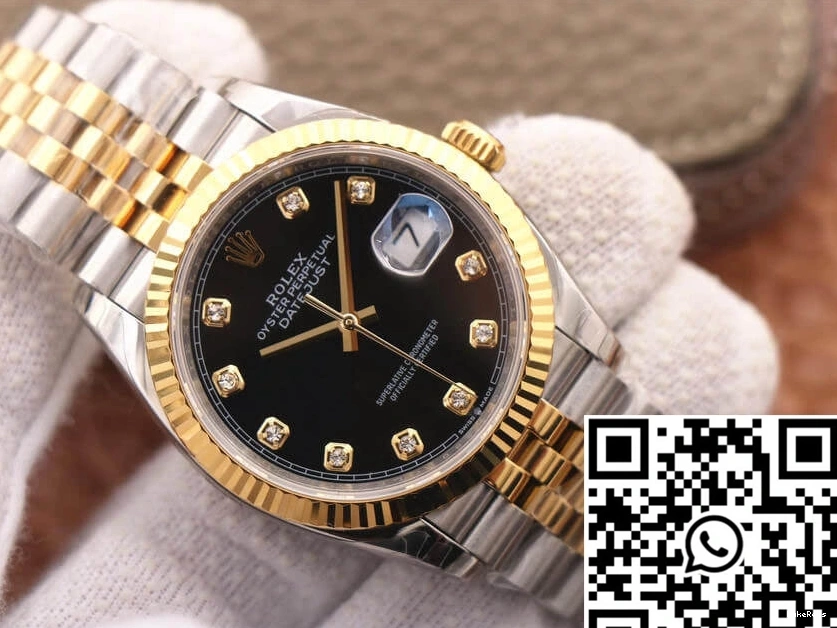 M126233-0021 Black Factory Rolex Dial Diamond EW Datejust 0321